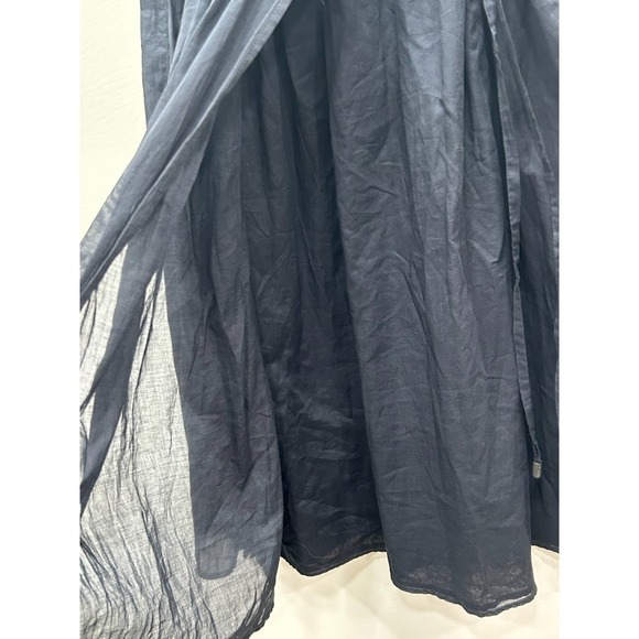 Peserico Midi Wrap Skirt Womens 0 Blue Cotton Flowy Summer Boho Pleated Italy - Picture 5 of 11